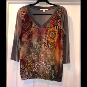 Medium velour gray top